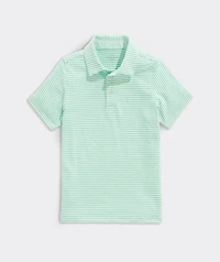 Boys Heathered Winstead Stripe Sankaty Performance Polo
