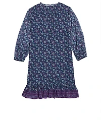 OUTLET Frangipani Block Print Ruffle Dress