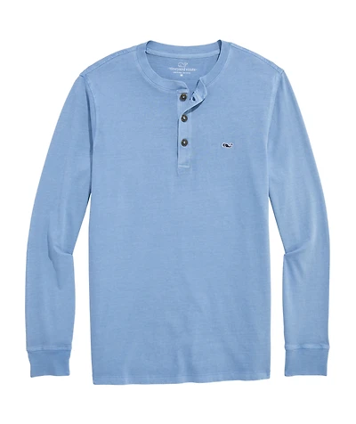 OUTLET Sunwashed Whale Embroidered Henley Tee