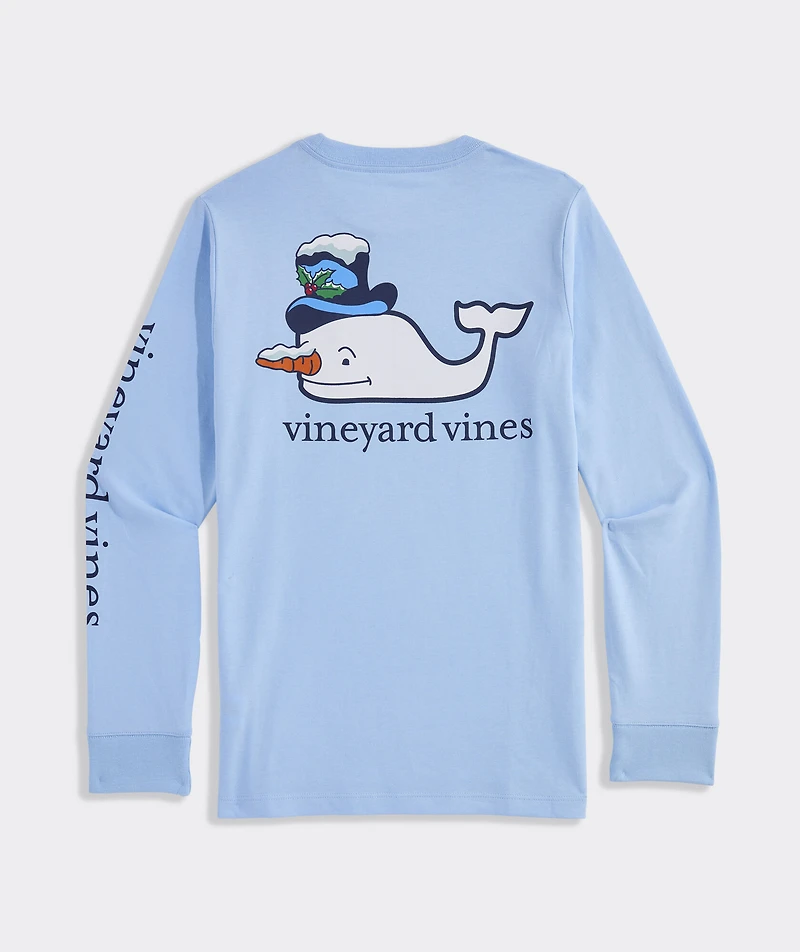 Boys' Snowman Whale Long-Sleeve Pocket Tee