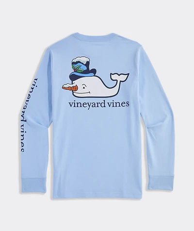 Boys' Snowman Whale Long-Sleeve Pocket Tee