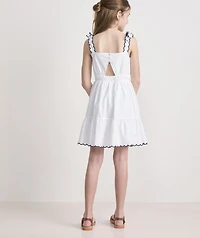 Girls' Poplin Scallop Dress