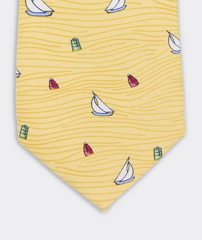 Boys' Sailboat Waves Silk Tie