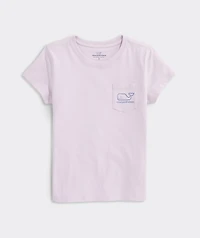 Girls' Glitter Whale Short-Sleeve Pocket Tee