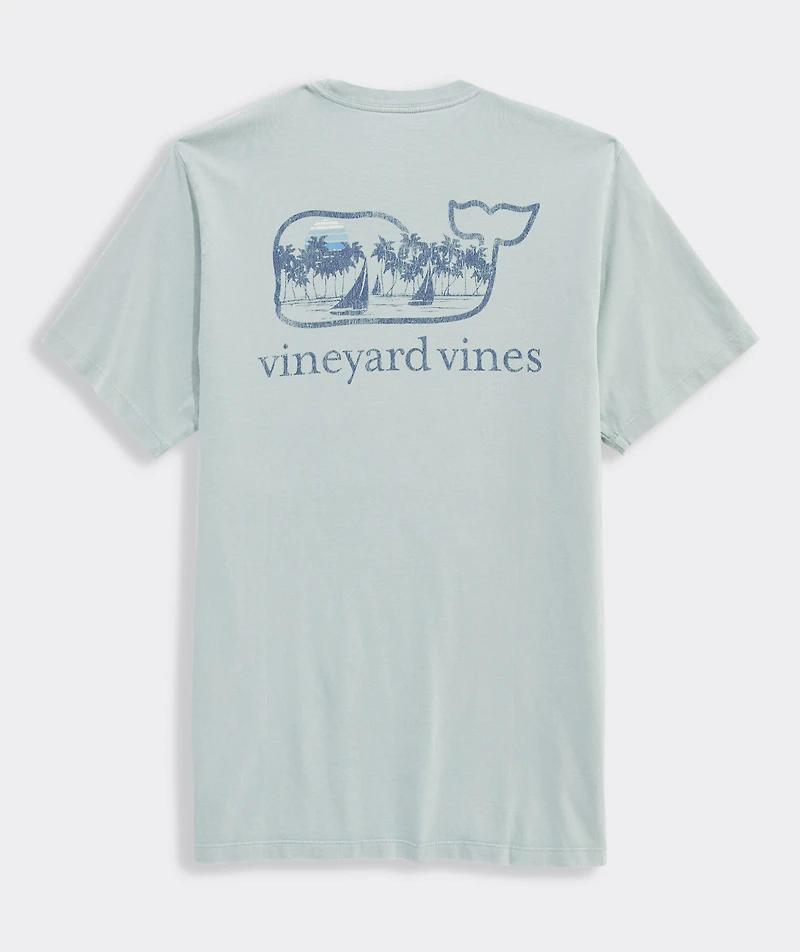 Drift Dye Surf Palm Sail Whale Short-Sleeve Pocket Tee