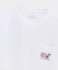 Boys' Football Back To School Whale Short-Sleeve Pocket Tee