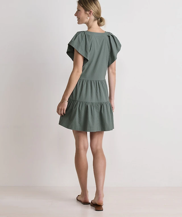 vineyard vines green dress Vineyard Vines Linen Button-Front Shift Dress (White Cap) (Size: XL) main image 0