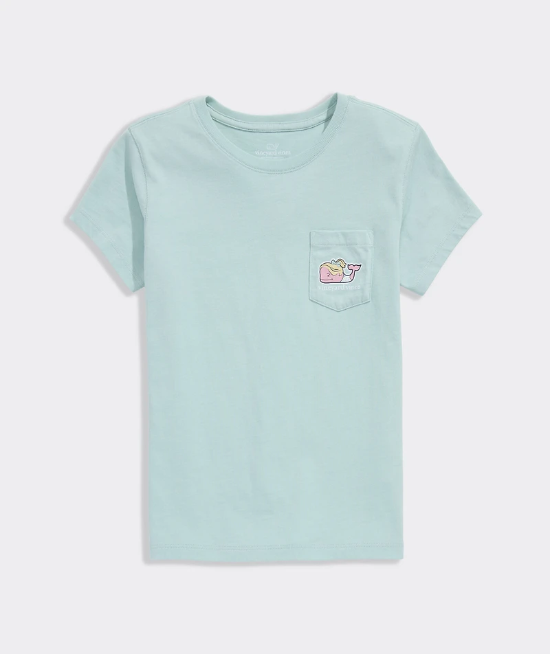 Girls' Glitter Gymnastics Whale Short-Sleeve Pocket Tee