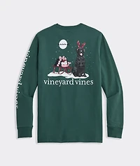 Boys' Santa's Sleigh Pup Long-Sleeve Pocket Tee