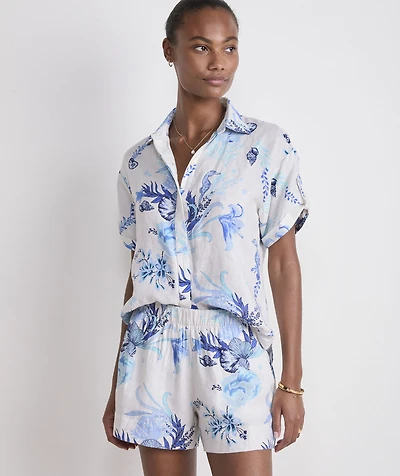 Linen Short-Sleeve Button-Down