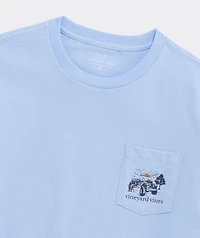 Boys' Autumn Truck & Dog Long-Sleeve Pocket Tee