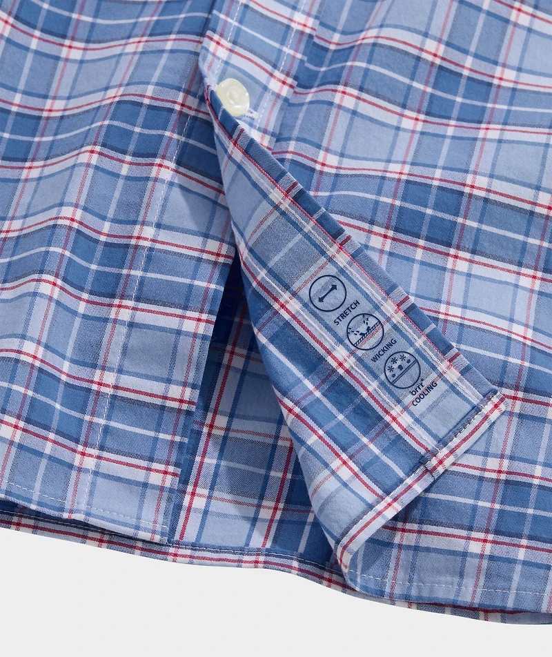 Plumeria Plaid Performance Cotton Shirt