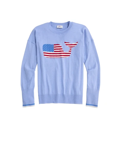 OUTLET Women's Whale Flag Crew Neck Sweater