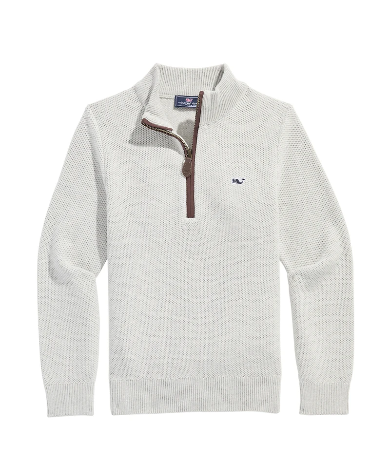 OUTLET Boys' Honeycomb Quarter-Zip Sweater
