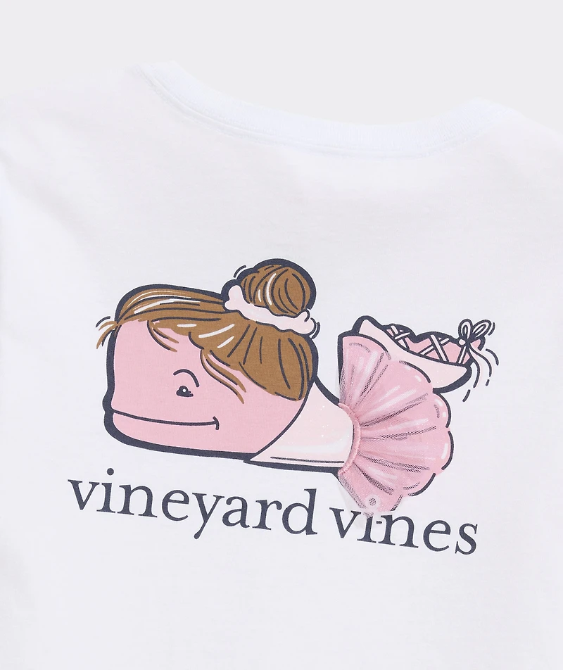 Girls' Ballerina Whale Long-Sleeve Pocket Tee