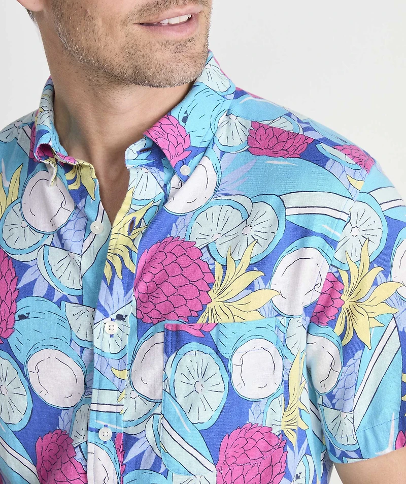 Pina Cool-ada Linen Blend Short-Sleeve Shirt