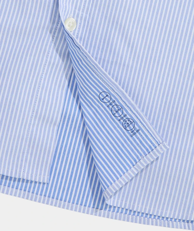 Tiburon Stripe Performance Cotton Short-Sleeve Shirt