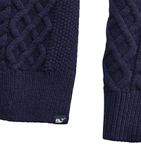 OUTLET Cable Button Mockneck Sweater