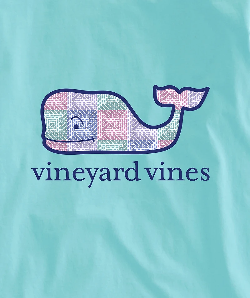 OUTLET Girls' Patchwork Whale Long-Sleeve Pocket Tee