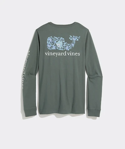 Edie Floral Dynamic Whale Fill Long-Sleeve Pocket Tee