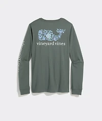 Edie Floral Dynamic Whale Fill Long-Sleeve Pocket Tee