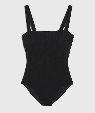 Textured Southampton Square Neck One-Piece