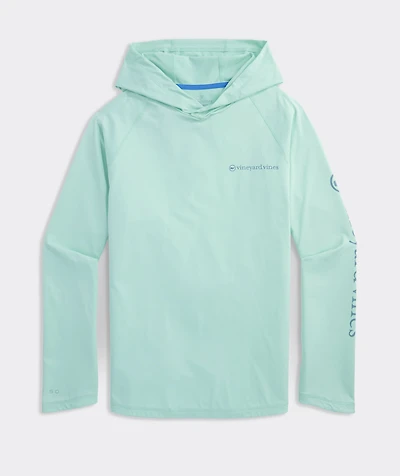 Whale Dot Long-Sleeve Harbor Performance Hoodie Tee