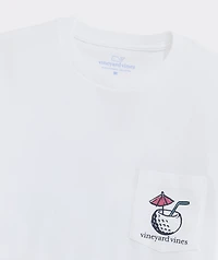 Barefoot With a Drink Short-Sleeve Pocket Tee