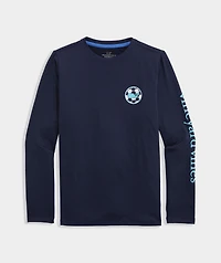 Boys' Soccer Whale Dot Long-Sleeve Harbor Sun Performance Tee