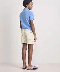 Boys' Americana Embroidered Pull-On Chino Shorts
