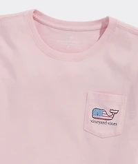 Girls' Flag Whale Short-Sleeve Pocket Tee