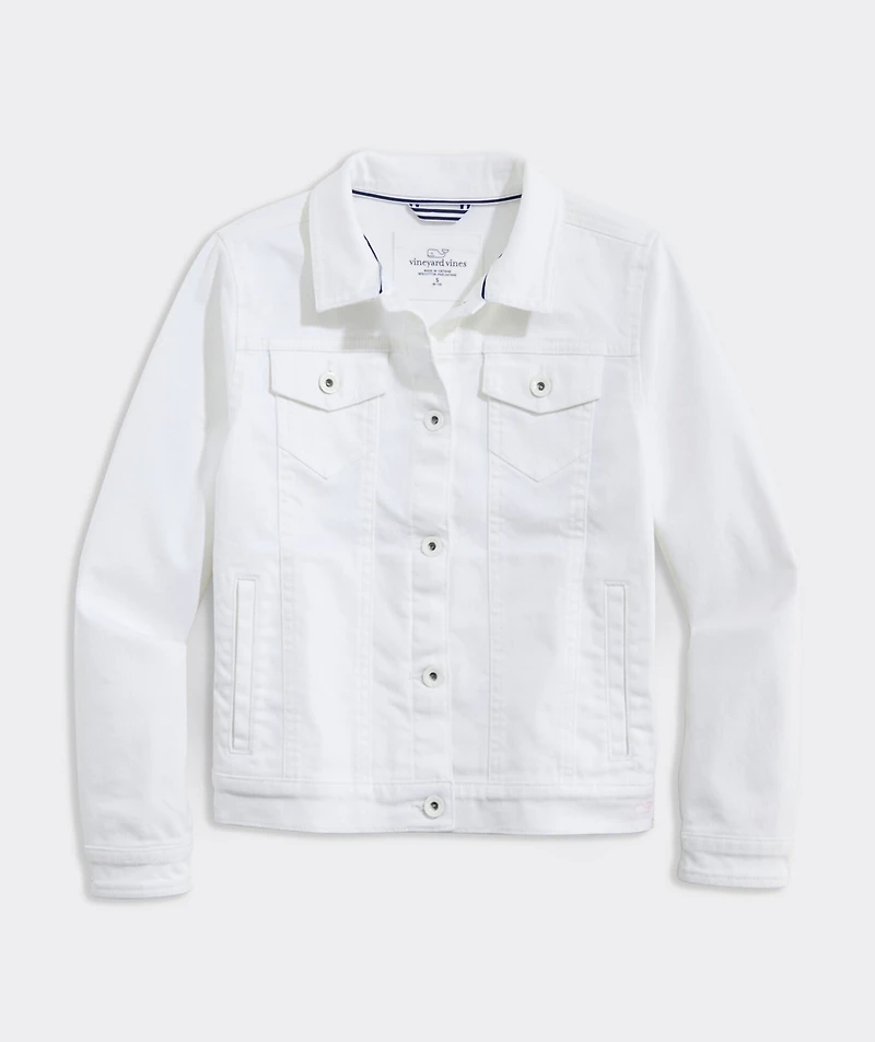 Girls' White Denim Jacket