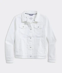 Girls' White Denim Jacket