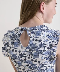 Girls' Ruffle Scoopneck One-Piece