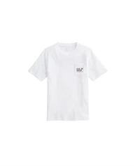 OUTLET Girls' Glitter Flag Short-Sleeve Pocket Tee