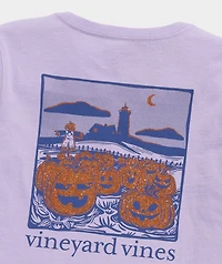 Girls' Glitter Pumpkin Long-Sleeve Pocket Tee