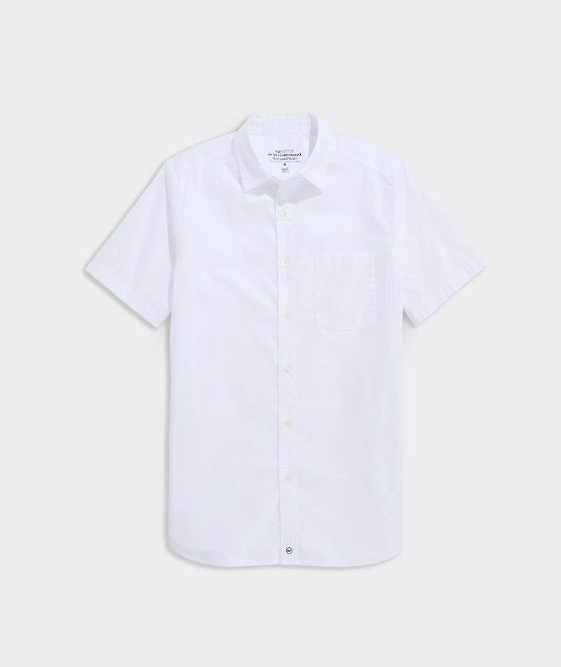 Breakwater Solid Performance Cotton Short-Sleeve Shirt