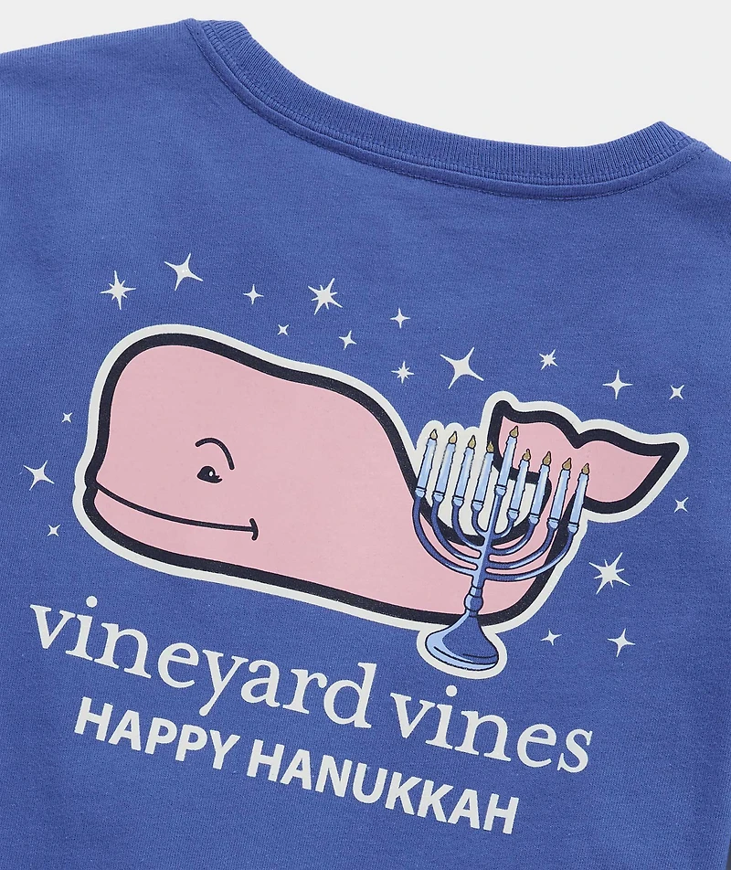 Girls' Hanukkah Whale Long-Sleeve Pocket Tee
