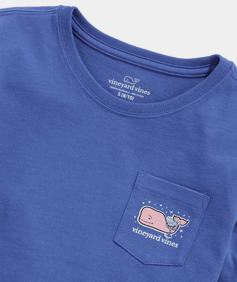 Girls' Hanukkah Whale Long-Sleeve Pocket Tee
