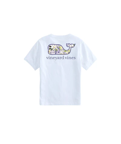 OUTLET Girls' Martha's Floral Whale Short-Sleeve Pocket Tee