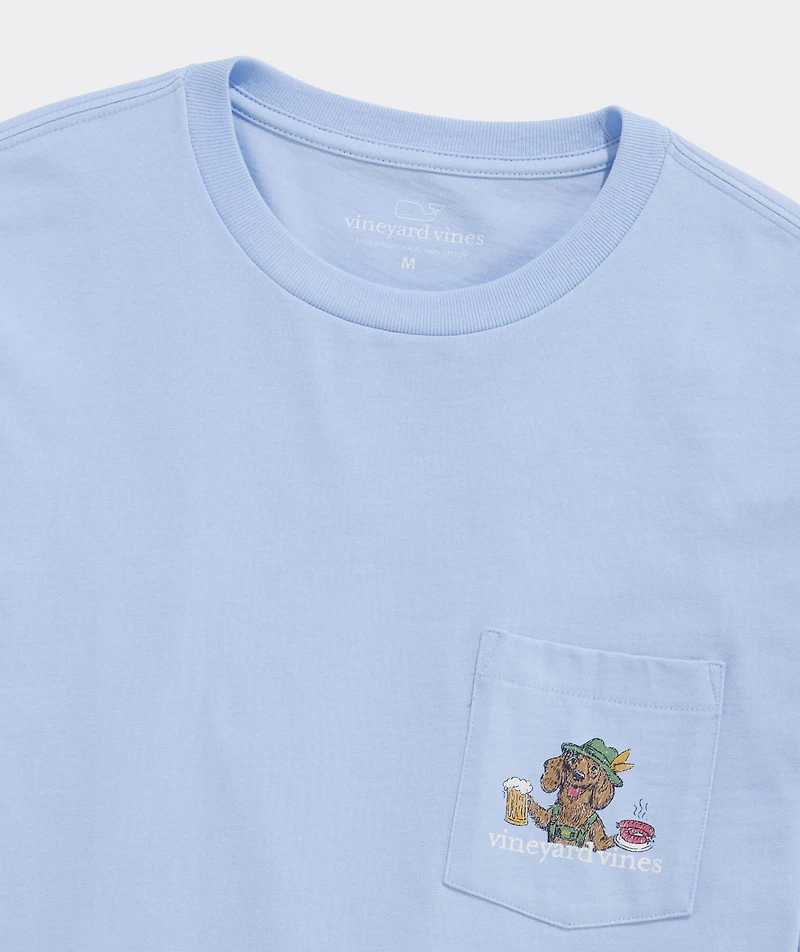 Oktoberfest Doxie Dog Long-Sleeve Pocket Tee