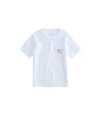 OUTLET Boys' American Flag Whales Short-Sleeve Pocket Tee