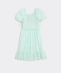 Girls' Smocked Puff-Sleeve Dress