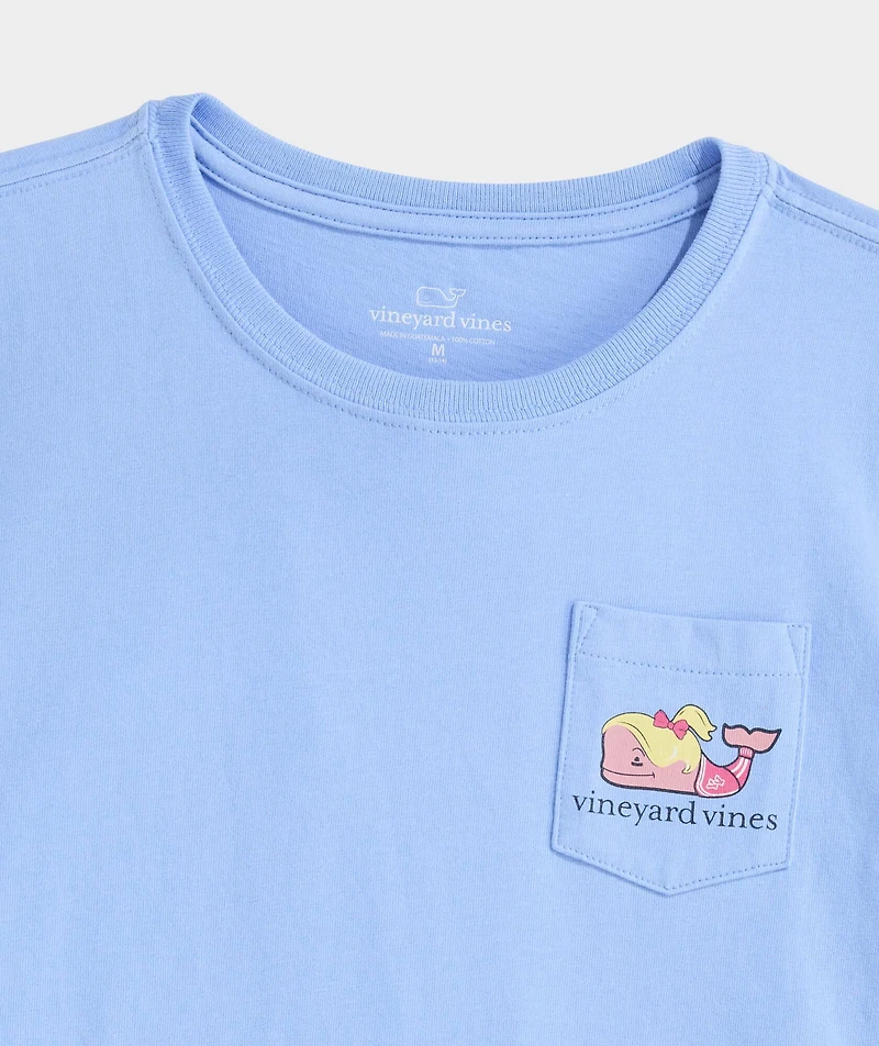 Girls' Glitter Softball Whale Short-Sleeve Pocket Tee