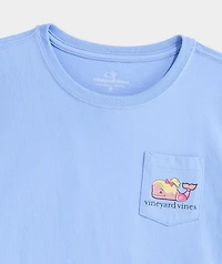 Girls' Glitter Softball Whale Short-Sleeve Pocket Tee