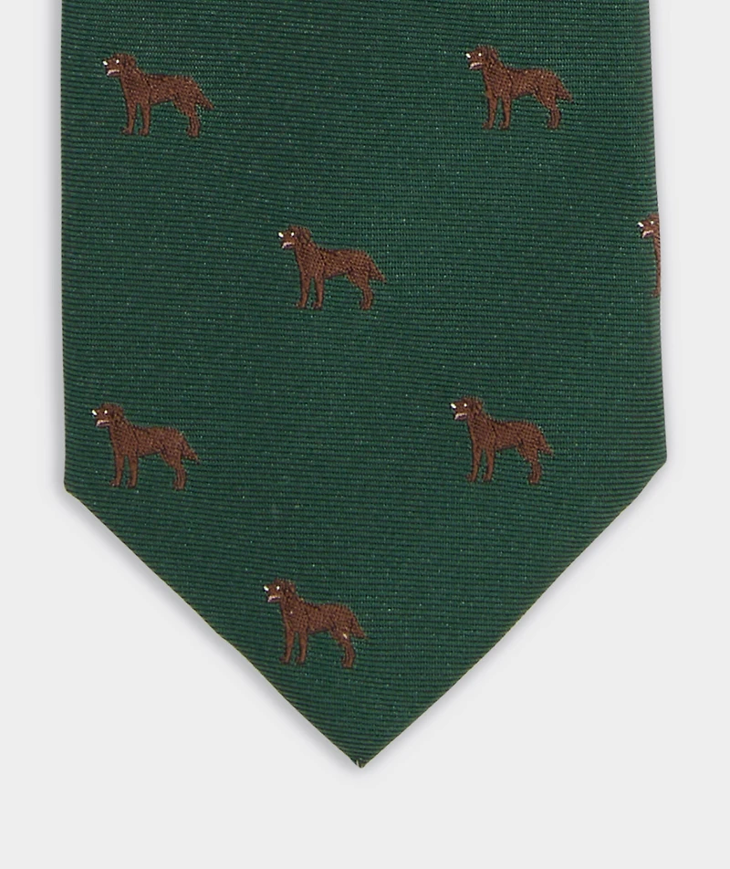 Chocolate Lab Kennedy Silk Tie