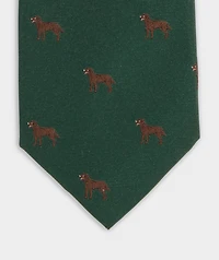 Chocolate Lab Kennedy Silk Tie