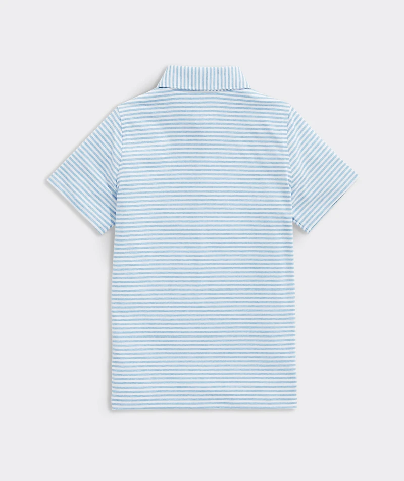 Boys Heathered Winstead Stripe Sankaty Performance Polo