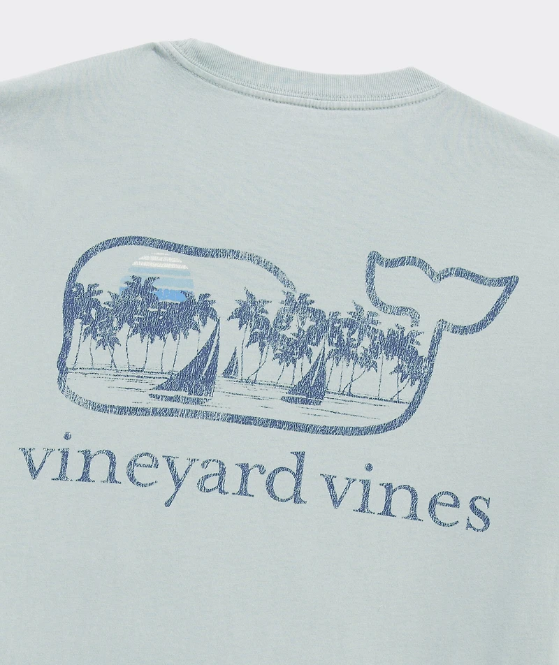 Drift Dye Surf Palm Sail Whale Short-Sleeve Pocket Tee