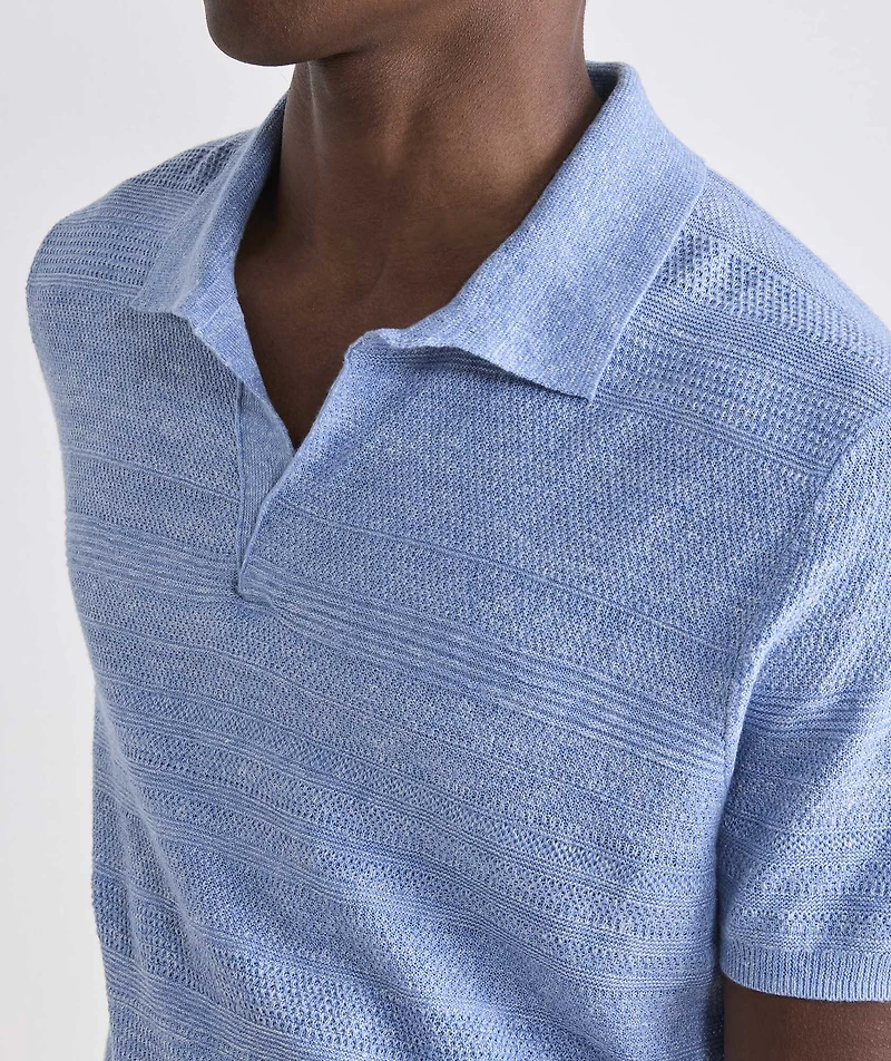 Linen Blend Sweater Polo